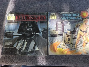 Vintage Star Wars Droid World & Return Of The Jedi Read Along Books Rare HTF - Picture 1 of 9