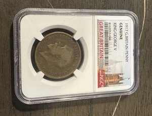 1917 G Britain King George V Penny K-810 NGC GENUINE CERTIFIED - Picture 1 of 2