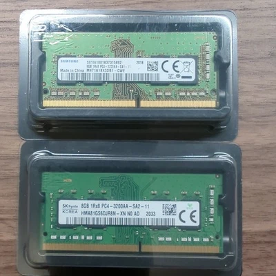 8GB Samsung/SK SODIMM PC4-25600 DDR4 3200AA 1RX8 3200MHz - Image 1 of 3