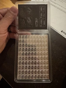 1 Gram Silver Bars, 100 Count UNOPENED Valccambi - Picture 1 of 4