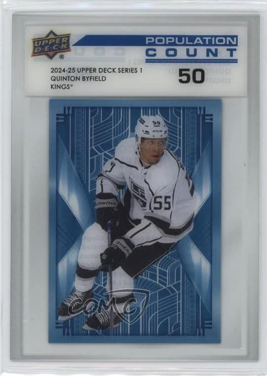 2024-25 Upper Deck Series 1 Population Count 50 /50 Quinton Byfield #PC-30 - Image 1 of 2