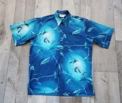 Wyland Dolphin Print Button Up Shirt Size L Read Descript - Image 1 of 4