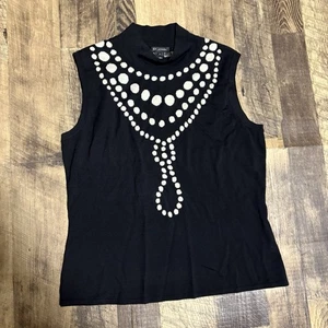St. John Tejido Negro Blanco Top Shell Talla M $395 - Imagen 1 de 5