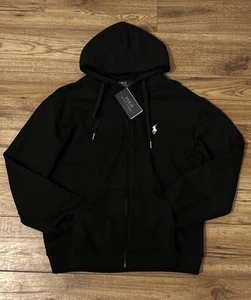 Black Ralph Lauren Hoodie Size Large Full Zip - Picture 1 of 3