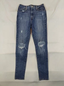 Jeans Levi’s 721 donna 26x30 vita alta skinny effetto invecchiato elasticizzato denim blu - Foto 1 di 12