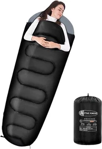 Mumienschlafsack für Kinder und Erwachsene, 3 Jahreszeiten leicht für Camping Wandern - Bild 1 von 7