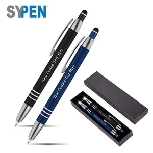 Personalized Pen Gift Set+LED Night Writers, 2 Metal Luxury Ballpoint Pens - Picture 1 of 11