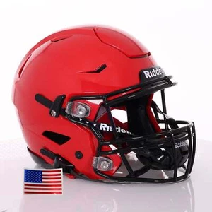 Riddell SpeedFlex ADULT Helmet - Black SF-2BD Facemask + US Helmet Flag Decal - Picture 1 of 76