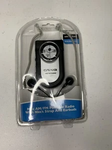NEW Craig Mini AM/FM Portable Personal Pocket Radio w/Neck Strap & Earbuds BLACK - Picture 1 of 3