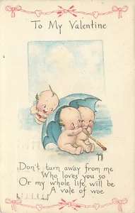 Gibson Rose O'Neill Kewpies Postcard Valentines Don't Turn Away From Me - Picture 1 of 2