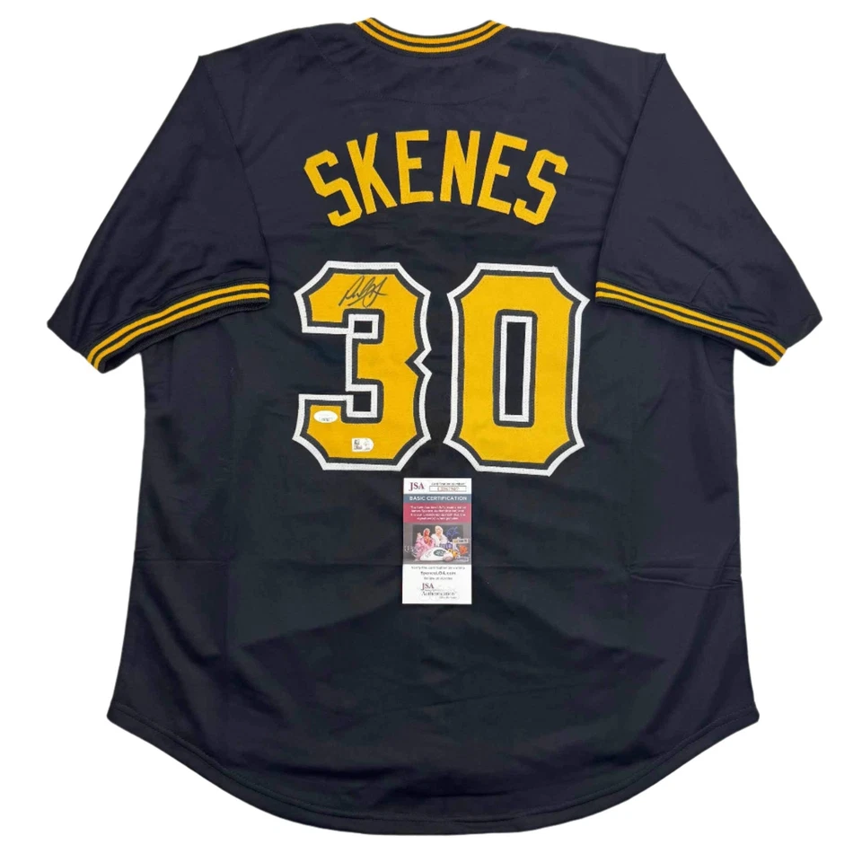 Autographed/Signed Paul Skenes Pittsburgh Black Baseball Jersey JSA COA - Image 1 of 4