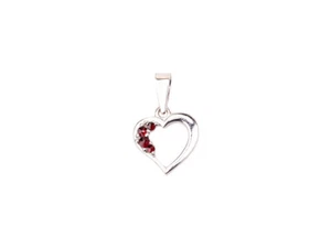 Colgante corazón granate bohemio original plata 925 símbolo joyería - NUEVO - Imagen 1 de 1