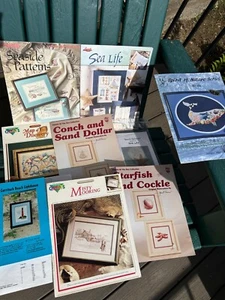 VARIOUS DESIGNERS Ocean, Nautical, Sealife, Beach themed X- stitch charts U-PICK - Picture 1 of 83