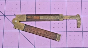 Vintage Stanley n. 36 righello pieghevole pinza legno ottone 6" USA strumento regola righello #2 - Foto 1 di 4