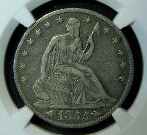 1855 O NGC VF30 Frecce Sedute Liberty Mezzo Dollaro (Lotto#10-3) - Foto 1 di 3
