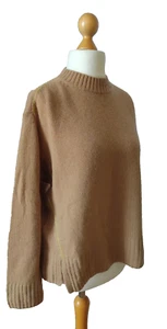 Joseph 100% Kaschmir Strick Rundhals grün Seitenstreifen Pullover Pulli braun M L - Bild 1 von 22