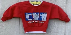 vintage Around the World graphic sweatshirt embroidered airplane Garanimals kids - Picture 1 of 12