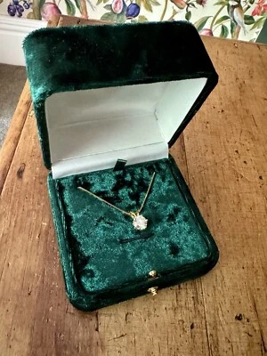 Diamond Necklace 3ct Round Cut Lab Created Moissanite  14K Gold Plate - Image 1 of 4