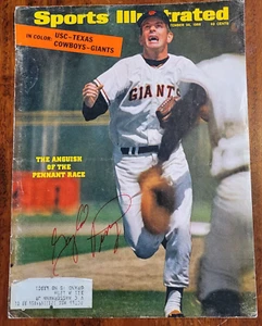 Gaylord Perry signed 9/26/66 Sports Illustrated cover only Giants HOF 91 JSA LOA - Picture 1 of 5