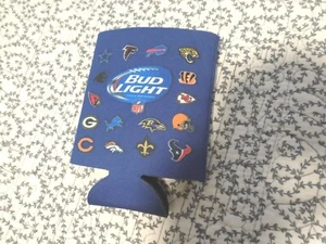 Soporte para bebidas Bud Light Beer azul espuma con logotipos de fútbol americano de la NFL - Imagen 1 de 1