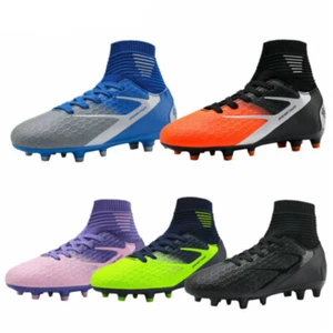 Soccer Shoes Youth Boy High Top Outdoor Football Shoes Soccer Cleats - Picture 1 of 36
