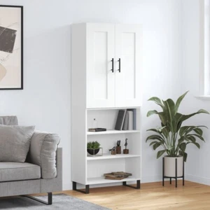 vidaXL Highboard White 69.5x34x180 cm Engineered Wood - Picture 1 of 11