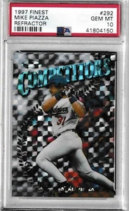 1997 Topps Finest Mike Piazza Refractor #292 Graded PSA 10 Gem Mint - Picture 1 of 2