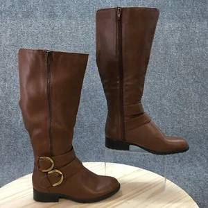 Life Stride Boots Womens 6.5 W-WC X-Must Tall Riding Brown Faux Leather Zipper - Picture 1 of 18