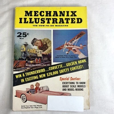 Mechanix Illustrated Magazine Model Making Airplanes Cars Trains May 1956 - Image 1 of 4