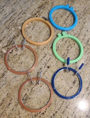 Lot of 6 HOOP Spring Tension & Screw Vintage. About 4" - Image 1 of 4