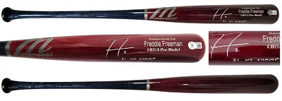 Freddie Freeman Auto Brown Marucci Game Model Bat Dodgers 21 WS Champ Beckett - Image 1 of 4