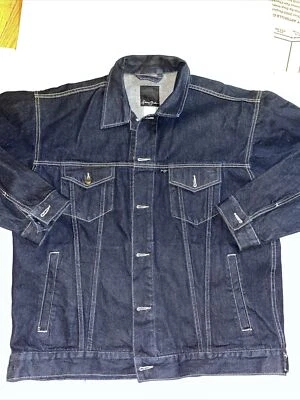 Chaqueta vaquera Sean John para hombre negra botones solapa bolsillos cuello 100 % algodón XL Foto 1 de 4