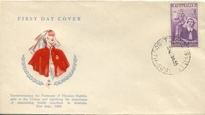 Florence Nightingale Centenary 1955 - WCS FDC rojo - Imagen 1 de 2