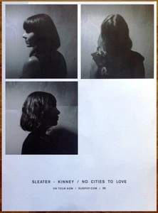 ¡Póster de gira SLEATER-KINNEY No Cities To Love edición limitada RARO ENORME! Little Rope - Imagen 1 de 2