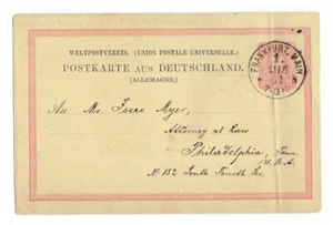 1882 DEUTSCHE POSTKARTE MIT FORSCHUNG DER KABBALA FÜR ISAAC MEYER  - Bild 1 von 2