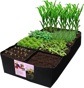 Fabric Raised Garden Bed, 128 Gallon 8 Grids Plant Grow Bags, 3X6Ft Planter Rais - Picture 1 of 9