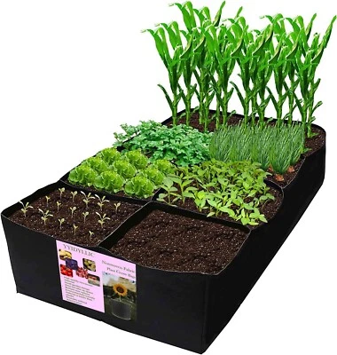 Fabric Raised Garden Bed, 128 Gallon 8 Grids Plant Grow Bags, 3X6Ft Planter Rais - Image 1 of 4