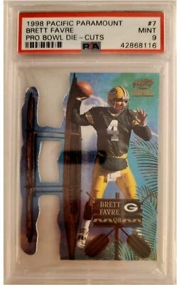 1998 Pacific Paramount Brett Favre PRO BOWL DIE CUT #7 graded PSA 9 card POP 11 - Image 1 of 2