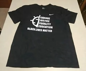 Nike NBA Black Lives Matter Nautical Black Shirt Large - Picture 1 of 4
