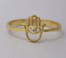 Real 14K Solid Gold Hamsa Ring, Fatima Hand Ring, Minimalist Hamsa Ring