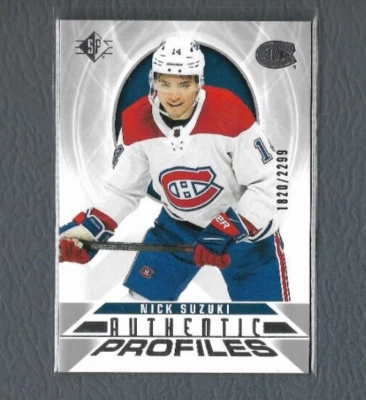 2020-21 Upper Deck SP NICK SUZUKI Authentic Profiles Serial/2299 Montreal #AP-10 - Image 1 of 2