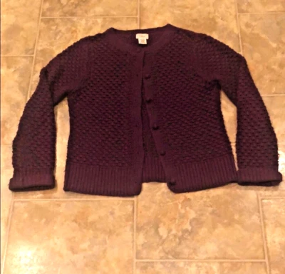 L.L. Bean Women's Purple Wool Rabbit Cardigan Sweater Size Medium Maroon Vintage - Image 1 of 4