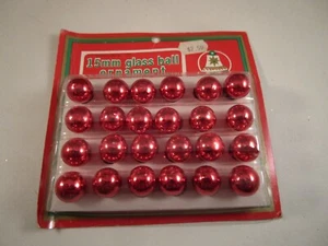 Vintage Commodore Mercury Glas 24er Set Miniatur Weihnachtsschmuck rot - Bild 1 von 4