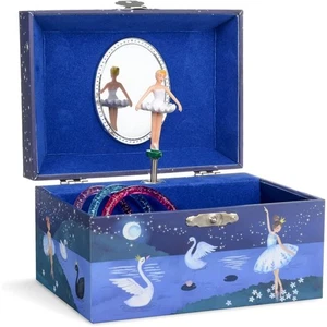 Girl's Musical Jewelry Storage Box with Spinning Ballerina, Glitter Design, S... - Picture 1 of 6