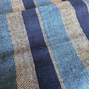 Tela de algodón índigo japonesa vintage a rayas Kasuri Boro Sarasa remake 168 cm - Imagen 1 de 7