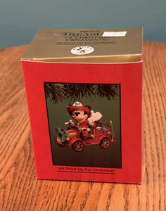 Pre Owned Vintage Enesco Mickey Mouse All Fired Up For Christmas Ornament - Picture 1 of 5