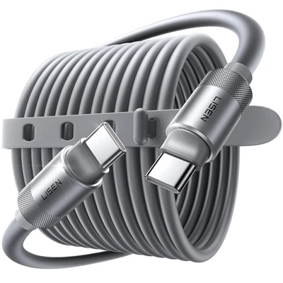 LISEN 10FT USB C Cable, Chubby 100W Soft Silicone USB C to USB C Fast Charging C - Image 1 of 4