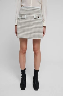 Minifalda a cuadros monocromática a cuadros autorretrato talla 8 algodón nueva con etiquetas. Foto 1 de 4