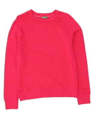 BENETTON Womens Sweatshirt Jumper UK 12 Medium Pink Cotton BQ11 - Image 1 of 4