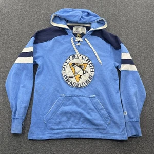 Pittsburgh Penguins Hoodie Adult S Blue pullover Hockey NHL CCM Fleece Mens - Picture 1 of 12